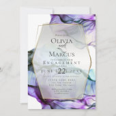 Invitation Save the date | Encre Abstraite Turquoise Indigo i (Devant)