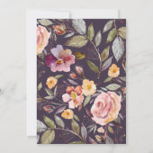 Invitation Save the date. Fleurs d'automne Mariage de prune (Dos)