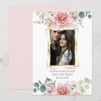 Save the date | Fleurs de pivoine rose bébé