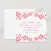 Invitation 'Save the Date' Florale Simple Rose (Devant / Derrière)