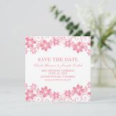 Invitation 'Save the Date' Florale Simple Rose (Debout devant)