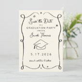Invitation Save the Date Graduation Card (Debout devant)