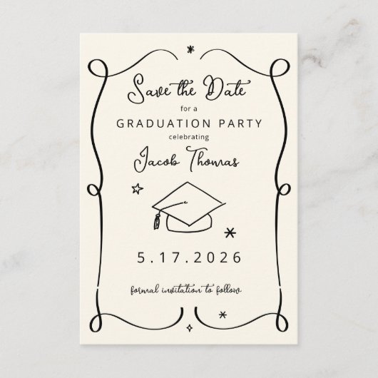 Invitation Save the Date Graduation Insert Card (Devant)