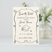 Invitation Save the Date Graduation Insert Card (Debout devant)