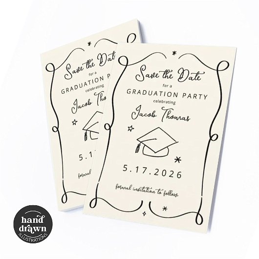 Invitation Save the Date Graduation Insert Card