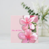 Invitation "Save the Date" Hibiscus rose (Debout devant)