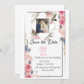 Invitation Save the date! John & Emie reçoivent une invitatio (Devant / Derrière)