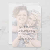 Invitation SAVE THE DATE lgbtq moderne photo cadre coeur blan (Dos)