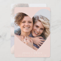 SAVE THE DATE lgbtq moderne photo cadre coeur blus