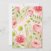 Invitation Save the date. Mariage Rose de l'aquarelle romanti (Dos)