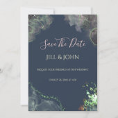 Invitation Save The Date Mariage Vert Émeraude (Devant)