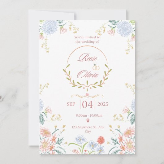 Invitation Save The Date Modern Minimal Wedding Design (Devant)