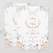 Invitation Save The Date Modern Minimal Wedding Design (Devant / Derrière)