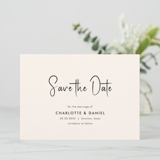 Invitation Save the date! Moderne, Minimale, Typographie, (Debout devant)
