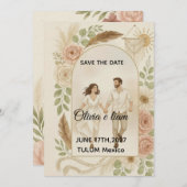 Invitation Save the Date: Olivia & Liam (Devant / Derrière)