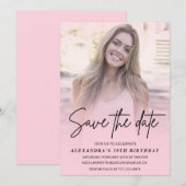 Invitation Save the date Photo Gradient Blush Pink 30th (Devant / Derrière)