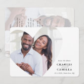 Invitation SAVE THE DATE photo moderne cadre élégant coeur (Devant / Derrière)