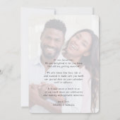 Invitation SAVE THE DATE photo moderne cadre élégant coeur (Dos)