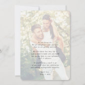 Invitation SAVE THE DATE photo moderne élégants noms foncé (Dos)