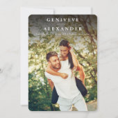 Invitation SAVE THE DATE photo moderne élégants noms foncé (Devant)