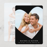 SAVE THE DATE photo moderne mignon cadre coeur noi
