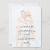 Invitation SAVE THE DATE photo moderne mignonne cadre coeur p (Dos)