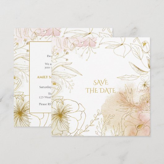 Invitation "Save the date" pour mariage (Devant / Derrière)