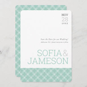 Invitation SAVE THE DATE simple moderne type pastel gris ment