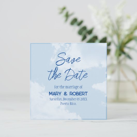 Invitation Save the Date - Sky (Debout devant)