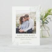 Invitation Save the Date Wedding Green Watercolor Photo (Debout devant)