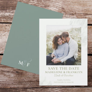 Invitation Save the Date Wedding Green Watercolor Photo