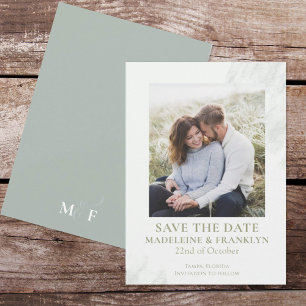 Invitation Save the Date Wedding Green Watercolor Photo