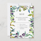 Invitation Savoureux Olives Toscane Aquarelle RSVP Réponse (Devant)