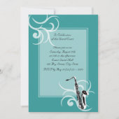 Invitation Saxophone Couleur complète (Devant)