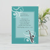 Invitation Saxophone Couleur complète (Debout devant)