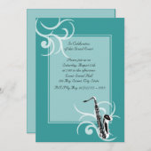 Invitation Saxophone Couleur complète (Devant / Derrière)