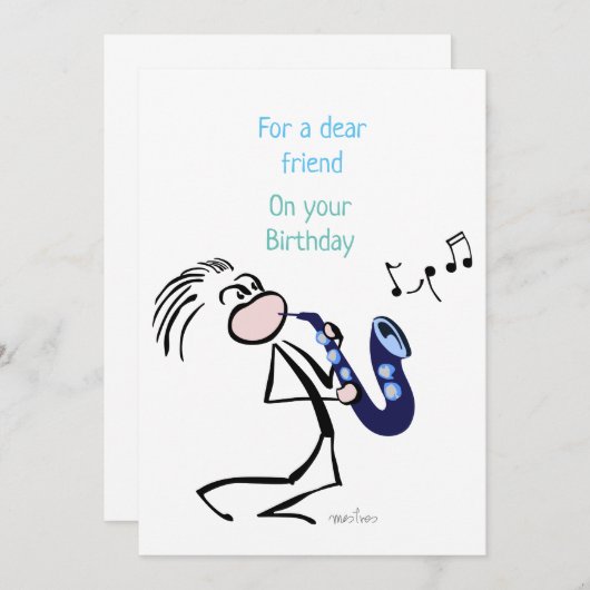 Invitation Saxophone Jazz (Devant / Derrière)