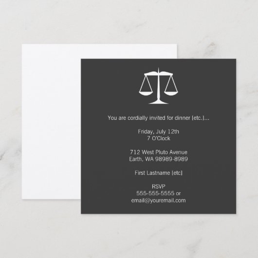 Invitation Scales de justice (Devant / Derrière)