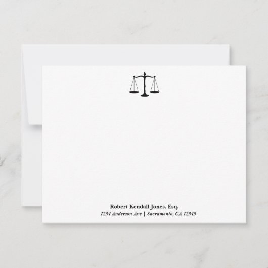 Invitation Scales de justice Black Lawyer Attorney Papeterie (Devant)