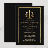 Invitation Scales d'or du droit de la justice Diplôme d'étude (Devant / Derrière)