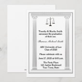 Invitation Scales of Justice, Colonnes romaines, Graduation (Devant / Derrière)