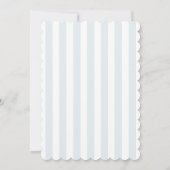 Invitation Scalloped Edge Timeless Blue Stripes Menu Card (Dos)