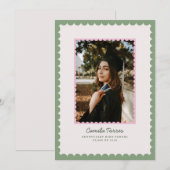 Invitation Scalloped Frame Graduation Photo Announcement (Devant / Derrière)