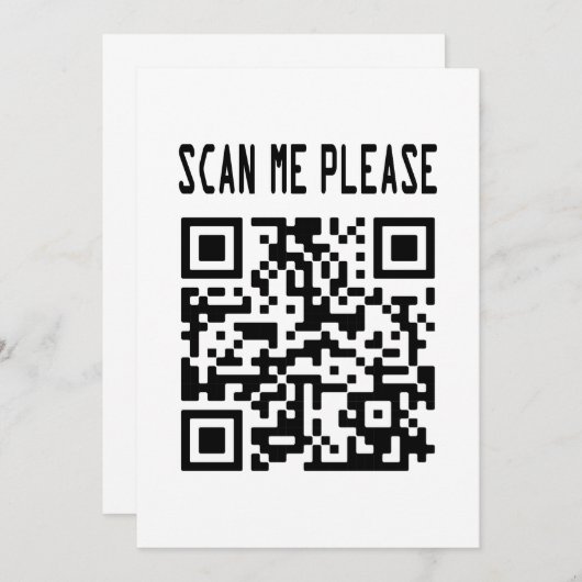 Invitation Scan Me Please QR Code - Smile, It's Free (Devant / Derrière)