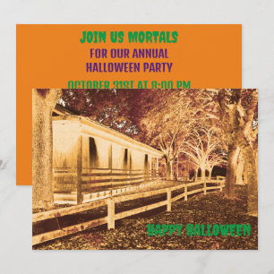 Invitation Scandale Black and Orange Cabine Woods Halloween P