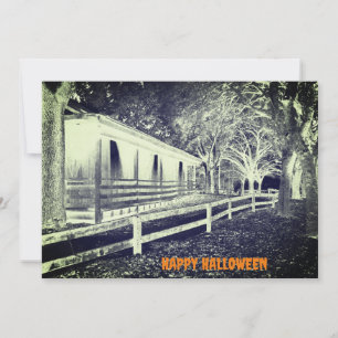Invitation Scandale Black and White Cabine Woods Halloween Pa