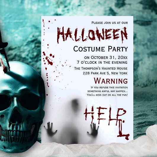 Invitation Scandale Moderne Sanglant Halloween Costume Party 