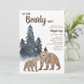 Invitation Scandi Bear Hiver Neutre Baby shower d'attente Bea (Debout devant)