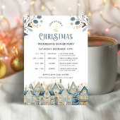 Invitation Scandi Blue Progressive Christmas Dinner Party
