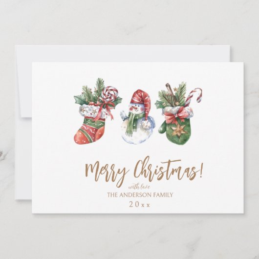 Invitation Scandi élégant script moderne Noël (Devant)